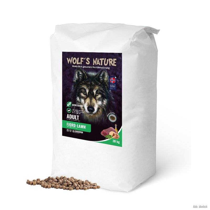 Wolf's Nature Adult Fjord-Lamm 20 kg (4,70 € pro 1 kg) von Wolf's Nature