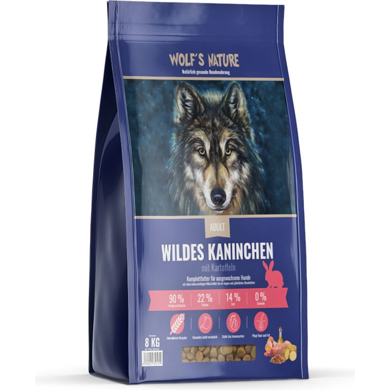 Wolf's Nature Wildes Kaninchen - 8 kg (5,61 € pro 1 kg) von Wolf's Nature
