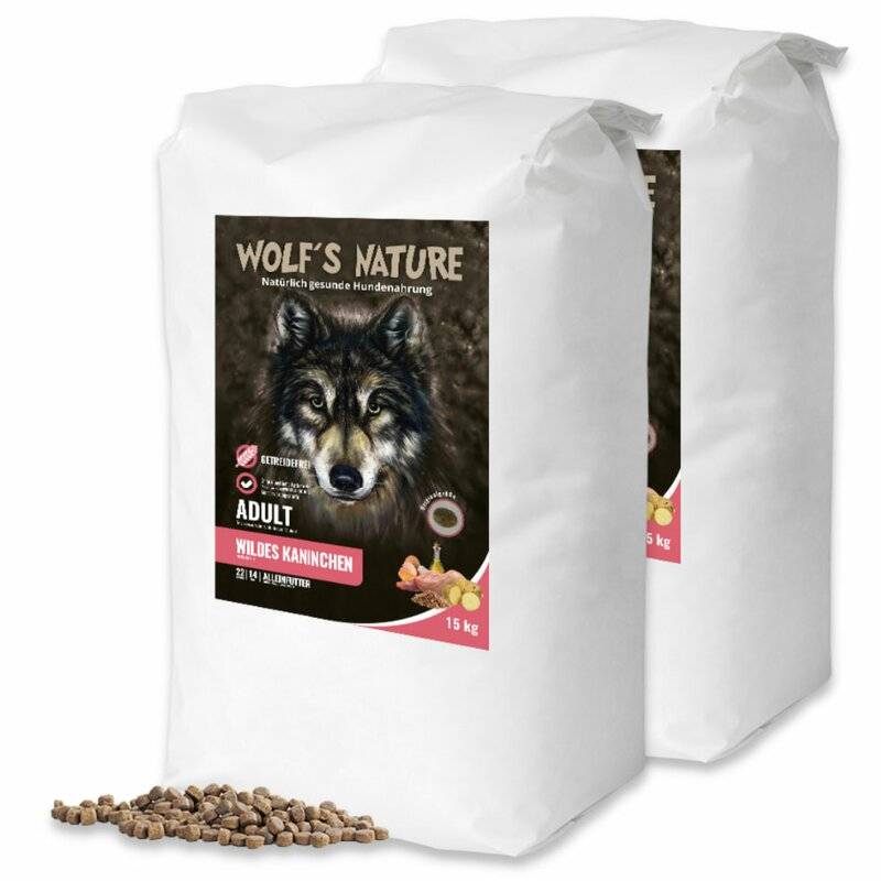 Wolf's Nature Wildes Kaninchen Sparpaket 2 x 15 kg (4,63 € pro 1 kg) von Wolf's Nature