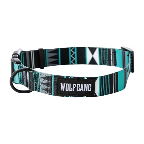 WOLFGANG Strapazierfähiges, verstellbares Hundehalsband mit Schnellverschluss-Nylonschnalle für Spaziergänge & Training, WesternSky Print, Medium von Wolfgang Man & Beast
