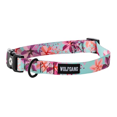 Wolfgang Hundehalsband, strapazierfähig, verstellbar, breit, mit Schnellverschluss-Nylon-Schnalle, für Spaziergänge und Training, Digifloral-Druck, Größe M von Wolfgang Man & Beast