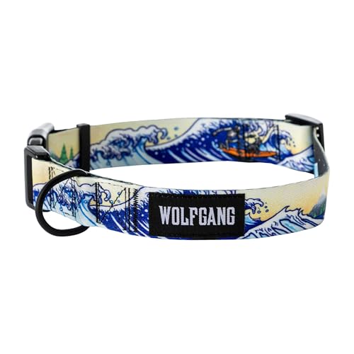 Wolfgang Hundehalsband, strapazierfähig, verstellbar, breit, mit Schnellverschluss-Nylon-Schnalle, für Spaziergänge und Training, MountainWave-Druck, Größe XL Wolfgang Hundehalsband, strapazierfähig, verstellbar, breit, mit Schnellverschluss-Nylon-Schnalle, für Spaziergänge und Training, MountainWave-Druck, Größe XL von Wolfgang Man & Beast