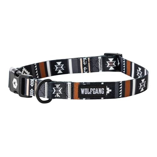 Wolfgang Hundehalsband, strapazierfähig, verstellbar, breit, mit Schnellverschluss-Nylon-Schnalle, für Spaziergänge und Training, NewMoon-Druck, Größe XL von Wolfgang Man & Beast