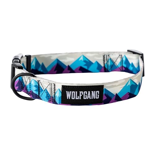 Wolfgang Hundehalsband, strapazierfähig, verstellbar, breit, mit Schnellverschluss-Nylon-Schnalle, für Spaziergänge und Training, RockyPeaks Print, X-Large von Wolfgang Man & Beast