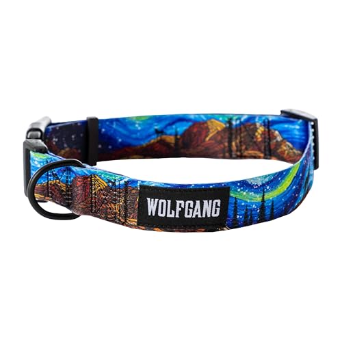 Wolfgang Hundehalsband, strapazierfähig, verstellbar, breit, mit Schnellverschluss-Nylon-Schnalle, für Spaziergänge und Training, StarryWolf-Druck, Größe L Wolfgang Hundehalsband, strapazierfähig, verstellbar, breit, mit Schnellverschluss-Nylon-Schnalle, für Spaziergänge und Training, StarryWolf-Druck, Größe L von Wolfgang Man & Beast