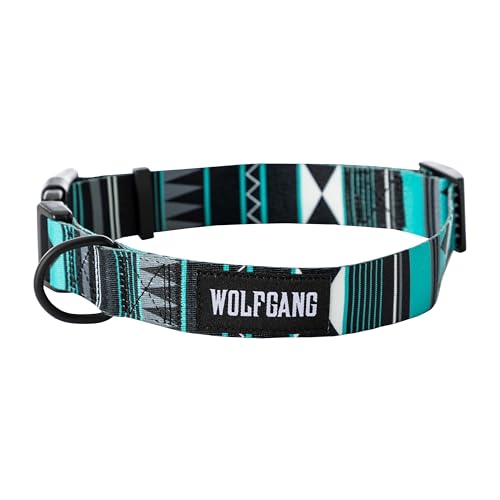 Wolfgang Hundehalsband, strapazierfähig, verstellbar, breit, mit Schnellverschluss-Nylon-Schnalle, für Spaziergänge und Training, WesternSky-Druck, Größe XL von Wolfgang Man & Beast