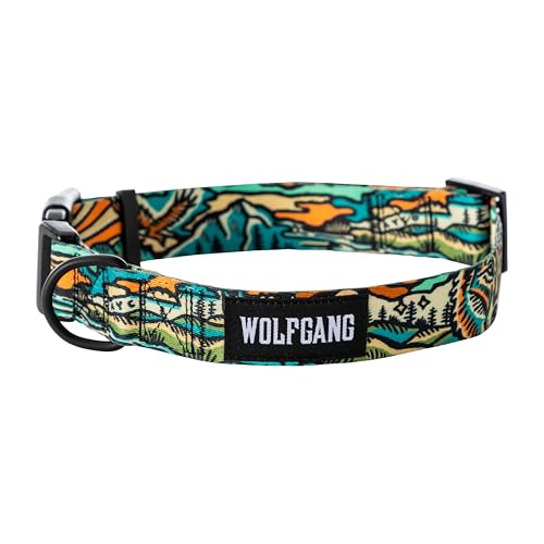 Wolfgang Hundehalsband, strapazierfähig, verstellbar, breit, mit Schnellverschluss-Nylon-Schnalle, für Spaziergänge und Training, Wildwolf-Druck, Größe M Wolfgang Hundehalsband, strapazierfähig, verstellbar, breit, mit Schnellverschluss-Nylon-Schnalle, für Spaziergänge und Training, Wildwolf-Druck, Größe M von Wolfgang Man & Beast