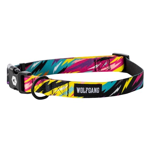 Wolfgang Hundehalsband, strapazierfähig, verstellbar, mit Schnellverschluss-Nylon-Schnalle, für Spaziergänge und Training, FuzzyTails-Druck, Größe M von Wolfgang Man & Beast
