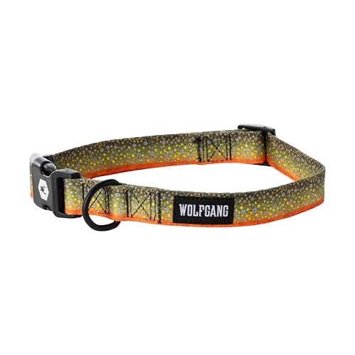 Wolfgang Hundehalsband mit Schnellverschluss-Nylon-Schnalle, strapazierfähig, verstellbar, für Spaziergänge und Training, BrookTrout Print, Medium von Wolfgang Man & Beast