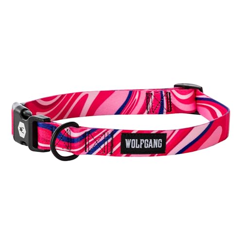 Wolfgang Hundehalsband mit Schnellverschluss-Nylon-Schnalle, strapazierfähig, verstellbar, für Spaziergänge und Training, MarbleSwirl Print, Größe L von Wolfgang Man & Beast