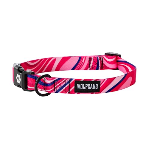 Wolfgang Hundehalsband mit Schnellverschluss-Nylon-Schnalle, strapazierfähig, verstellbar, für Spaziergänge und Training, MarbleSwirl Print, Medium von Wolfgang Man & Beast