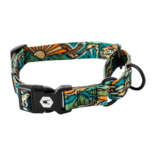 Wolfgang Robustes Martingale-Hundehalsband mit Schnellverschluss-Nylon-Schnalle, für Spaziergänge und Training, Wildwolf-Druck, Größe L von Wolfgang Man & Beast