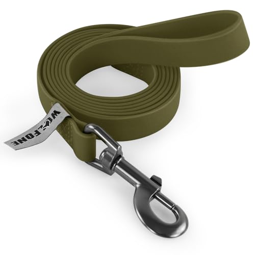 Wolfone 1,5m Armee Grün Schleppleine für Hunde，wasserdichte Trainingsleine, strapazierfähige und Pflegeleichte Leine, geeignet für Rückruf, Schwimmen, Camping, Strand, Jagd, Spaziergänge von Wolfone