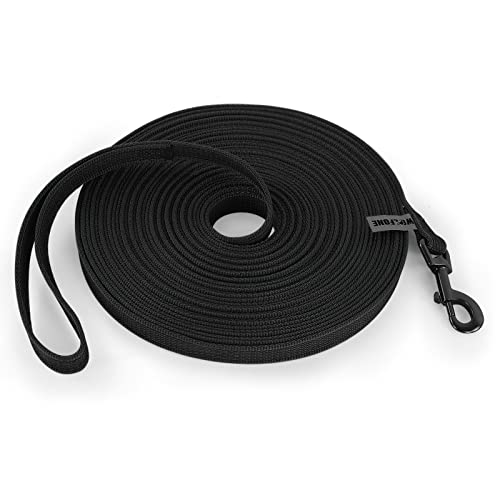 Wolfone 15 m Schwarz leichte Gummiertes Schleppleine für Hunde/Katzen, rutschfeste Latex-Seide, tägliche Hunde-/Katzenleine für große, mittelgroße, kleine Hunde/Katzen Wolfone 15 m Schwarz leichte Gummiertes Schleppleine für Hunde/Katzen, rutschfeste Latex-Seide, tägliche Hunde-/Katzenleine für große, mittelgroße, kleine Hunde/Katzen von Wolfone