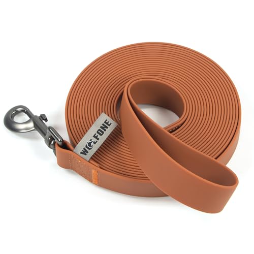 Wolfone 6 m lange Hundeleine – wasserdichte Trainingsleine für Rückruf, Schwimmen, Camping, Strand, Jagd, Spazierengehen (6 m x 25 mm x 2,3 mm) von Wolfone
