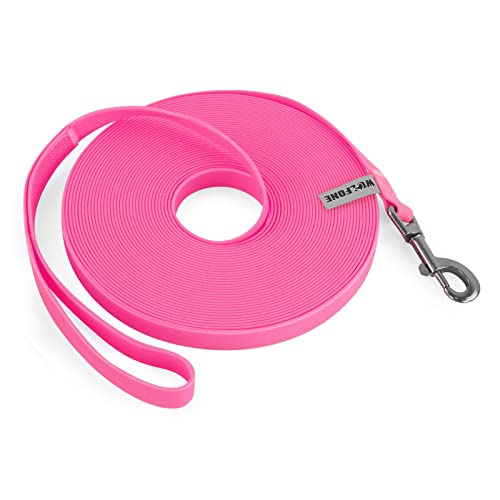 Wolfone 6m rosa Schleppleine für Hunde，wasserdichte Trainingsleine, strapazierfähige und Pflegeleichte Leine, geeignet für Rückruf, Schwimmen, Camping, Strand, Jagd, Spaziergänge von Wolfone