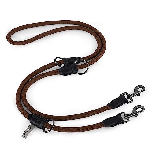 Wolfone Doppelendig Hand frei Hochbelastbar Einstellbar Seil-Hundeleine, gut für Spaziergänge, Camping, passend für große, mittlere und kleine Hunde 2,1M Braun Wolfone Doppelendig Hand frei Hochbelastbar Einstellbar Seil-Hundeleine, gut für Spaziergänge, Camping, passend für große, mittlere und kleine Hunde 2,1M Braun von Wolfone
