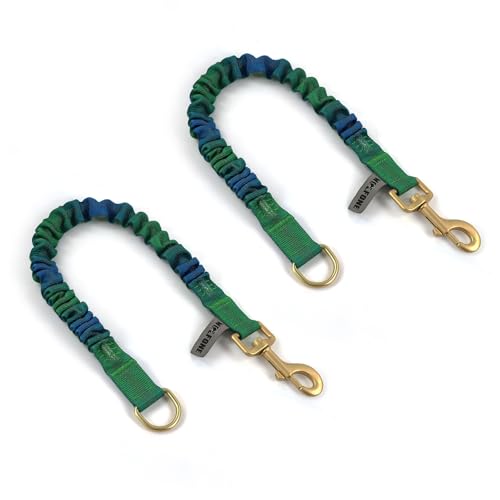 Wolfone Shock Absorber Reflektierende Fäden Bungee Hundeleine für Running, Training, Recall 2er Pack Blau-grün Wolfone Shock Absorber Reflektierende Fäden Bungee Hundeleine für Running, Training, Recall 2er Pack Blau-grün von Wolfone