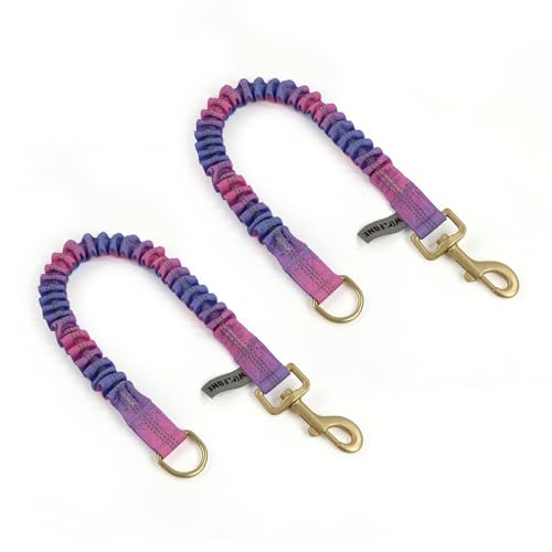 Wolfone Shock Absorber Reflektierende Fäden Bungee Hundeleine für Running, Training, Recall 2er Pack Violett-rot Wolfone Shock Absorber Reflektierende Fäden Bungee Hundeleine für Running, Training, Recall 2er Pack Violett-rot von Wolfone