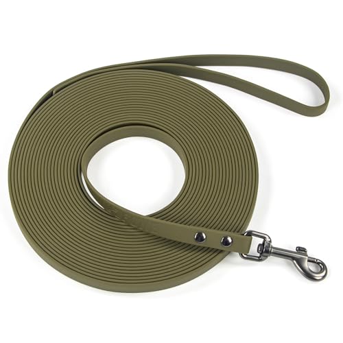 Wolfone Wasserdichte Hundetrainingsleine, lange Leine, Armeegrün, 4,8 m, Outdoor-Leine für Rückruf, Strand, Schwimmen, Wandern, starke Longline für kleine, mittelgroße und große Hunde Wolfone Wasserdichte Hundetrainingsleine, lange Leine, Armeegrün, 4,8 m, Outdoor-Leine für Rückruf, Strand, Schwimmen, Wandern, starke Longline für kleine, mittelgroße und große Hunde von Wolfone