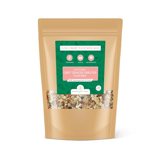3-in-1 Barf Gemüseflocken Hunde getreidefrei – Gemüse, Obst & Kräuter - Trockengemüse - Gemüsemix für Hunde mit Obstflocken, Gemüseflocken und Kräutermischung von Wolfsbacher