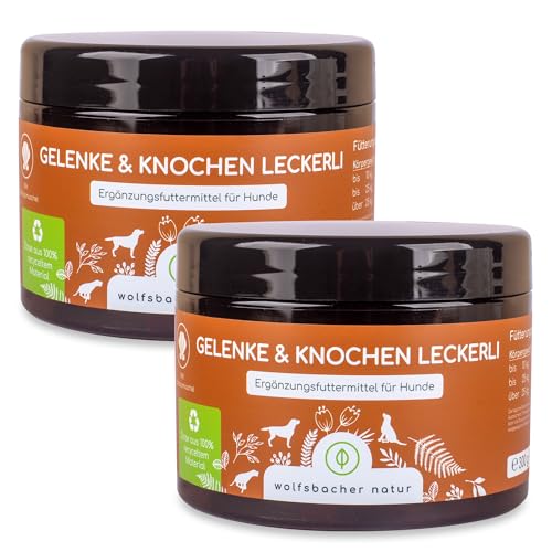 Gelenktabletten für Hunde als Snack | Gelenke & Knochen Leckerli 2 x | Mit Grünlippmuschel & MSM | Gelenkschutz, Knorpelpflege & Knochenaufbau | Unterstütz Gelenke und Knochen von Wolfsbacher