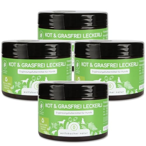 Gras KOTFRESSER Drops | KOT & Grasfrei Leckerli 4 x | Präbiotische Snacks gegen Magen-, Analdrüsen-, Verdauungsprobleme | Reduziert Sodbrennen von Wolfsbacher