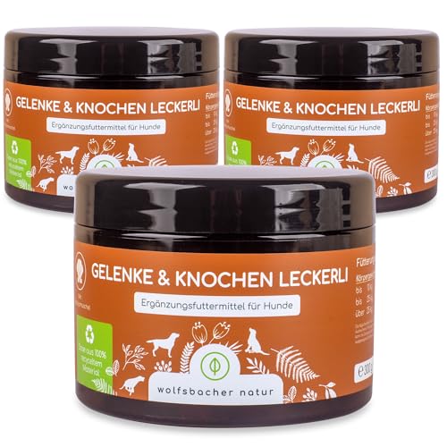 Wolfsbacher Gelenktabletten für Hunde als Snack | Gelenke & Knochen Leckerli 3 x | Mit Grünlippmuschel & MSM | Gelenkschutz, Knorpelpflege & Knochenaufbau | Unterstütz Gelenke und Knochen von Wolfsbacher