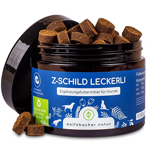 Z-Schild Snack für Hunde - Funktionssnacks für aktive Hunde | Mit Schwarzkümmelöl und Kokosöl für Schutz und Sicherheit | 140 Leckerlies für die gesamte Saison von Wolfsbacher