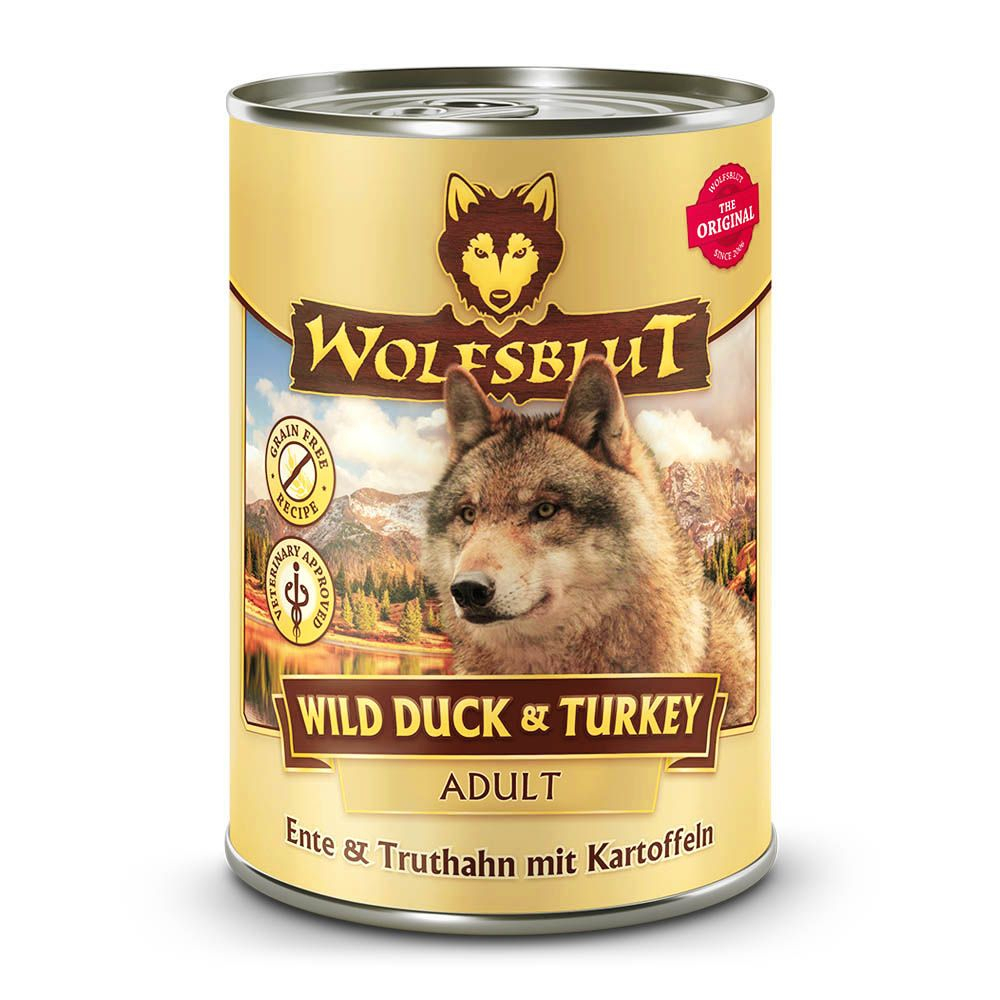 Wolfsblut | Wild Duck & Turkey - Ente &Truthahn mit  Kartoffeln | Adult | 24 x 395 g von Wolfsblut