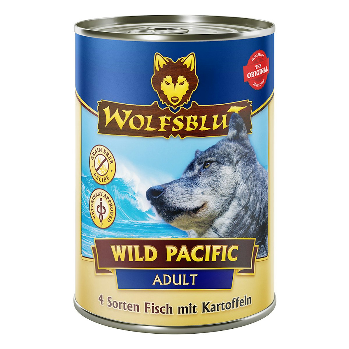 WOLFSBLUT 395g Hundenassfutter Sparpaket 12 x 395 Gramm Wild Pacific 4 Sorten Fisch mit Kartoffeln