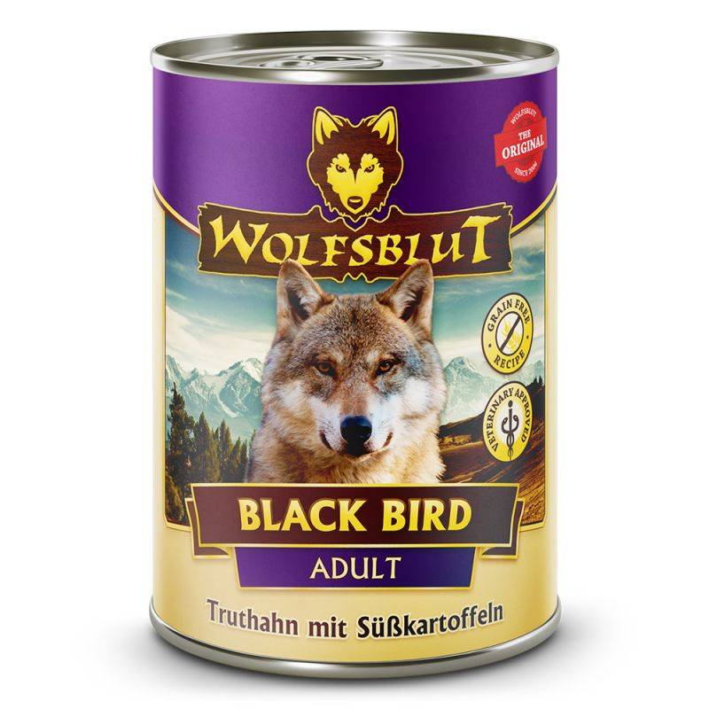 Wolfsblut Adult Black Bird - Truthahn mit Süßkartoffeln Nassfutter 6 x 395 Gramm von Wolfsblut