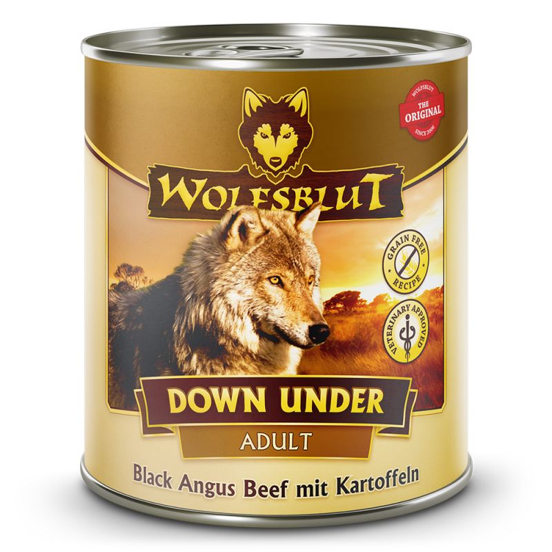 Wolfsblut Adult Down Under - Black Angus Beef mit Kartoffeln Nassfutter 6 x 800 Gramm von Wolfsblut