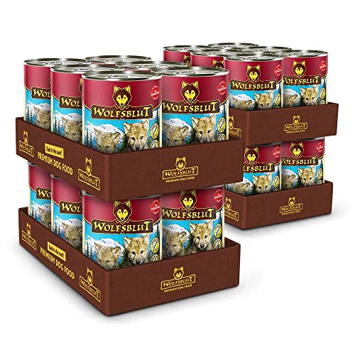 Wolfsblut - Blue Mountain Puppy - 24 x 395 g - Wildfleisch - Nassfutter - Hundefutter - Getreidefrei Wolfsblut - Blue Mountain Puppy - 24 x 395 g - Wildfleisch - Nassfutter - Hundefutter - Getreidefrei von Wolfsblut