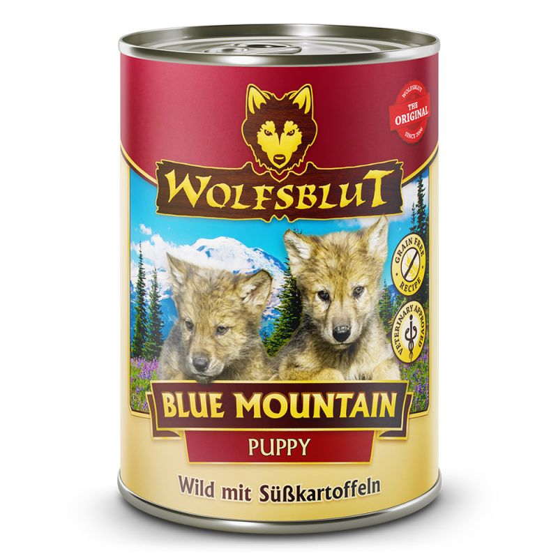 Wolfsblut Puppy Blue Mountain - Wild mit Süßkartoffeln Nassfutter 6 x 395 Gramm von Wolfsblut