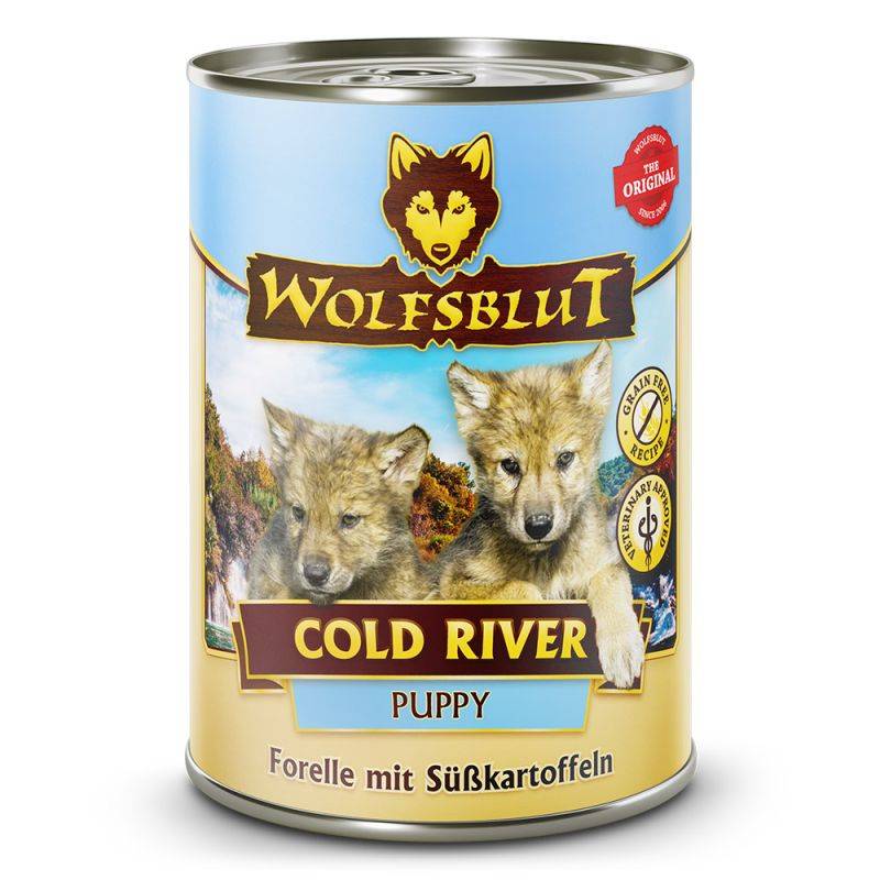Wolfsblut Puppy Cold River - Forelle mit Süßkartoffeln Nassfutter 6 x 395 Gramm von Wolfsblut