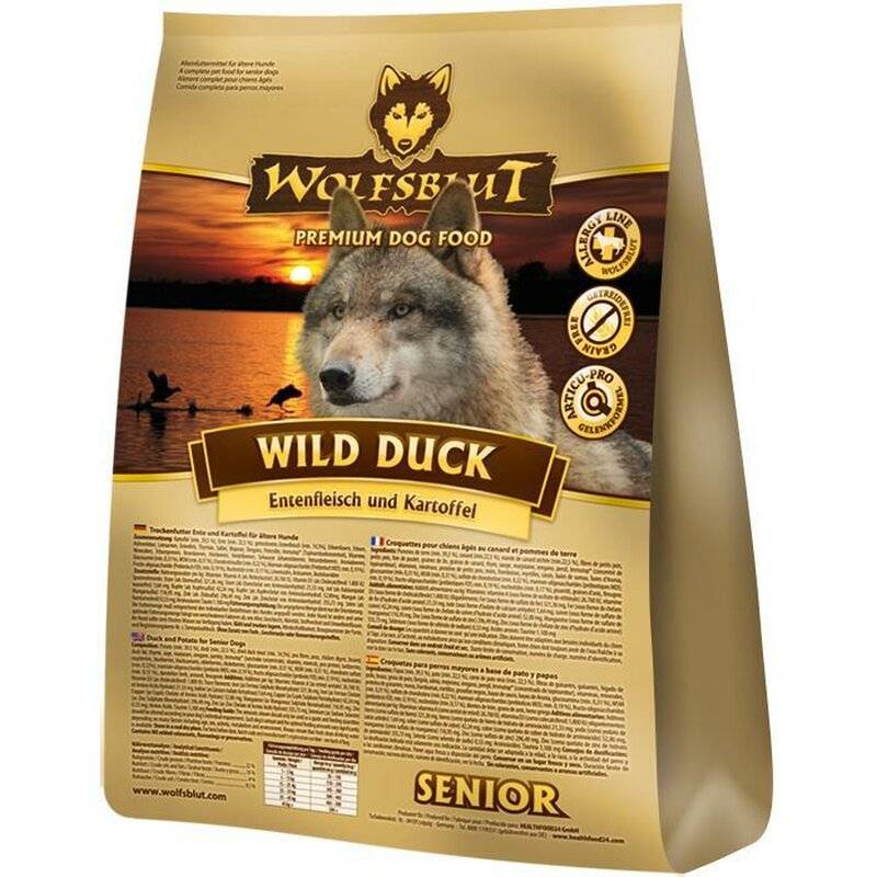 Wolfsblut Wild Duck Senior 2 x 12,5 kg (5,44 € pro 1 kg) von Wolfsblut