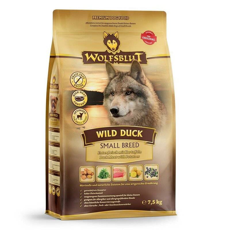 Wolfsblut Wild Duck Small Breed 7,5 kg (6,26 € pro 1 kg) von Wolfsblut