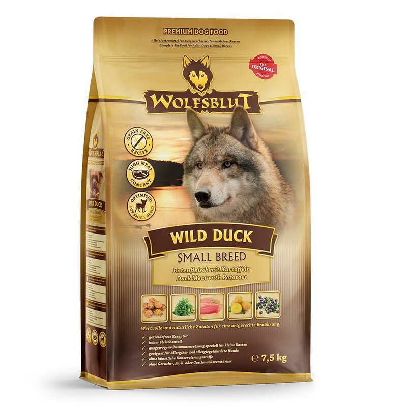 Wolfsblut Wild Duck Small Breed Sparpaket - 2 x 7,5 kg (6,00 € pro 1 kg) von Wolfsblut