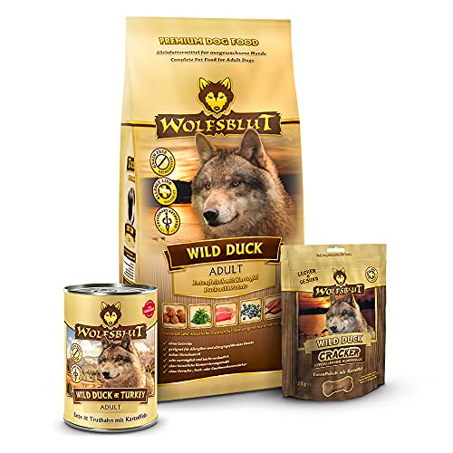 Wolfsblut - Wild Duck Trockenfutter Mixpaket 2 kg + 395g + 225g - Trockenfutter - Hundefutter - Getreidefrei - Probierpaket von Wolfsblut