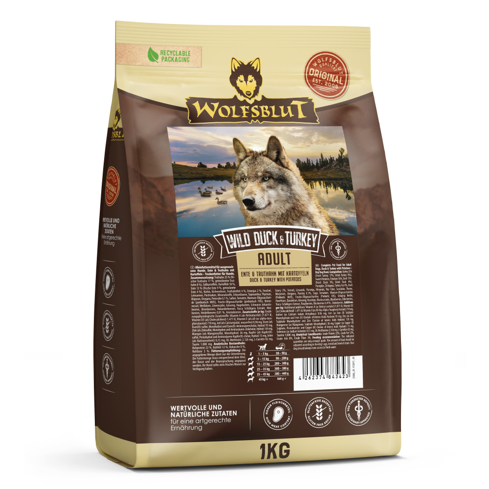 Wolfsblut | Wild Duck & Turkey | Adult | 5 x 1 kg Wolfsblut | Wild Duck & Turkey | Adult | 5 x 1 kg von Wolfsblut
