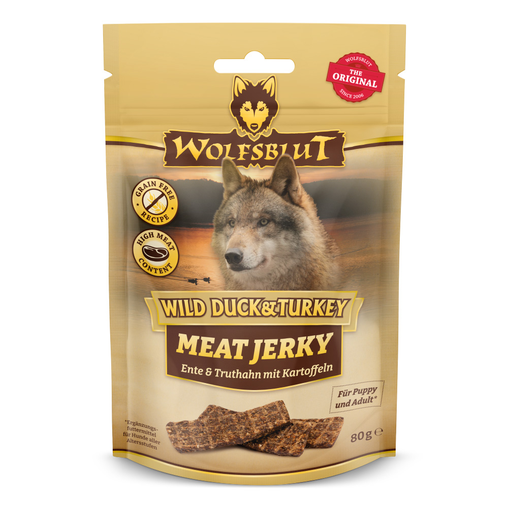 Wolfsblut | Wild Duck & Turkey | Meat Jerky | 6 x 80 g von Wolfsblut