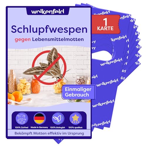 Wolkenfeld Schlupfwespen gegen Lebensmittelmotten – 4 Karten mit 1 Lieferung – Effektive & Chemiefreie Mottenbekämpfung – Natürliche Alternative zu Mottenfallen, Sprays & Pheromonfallen Wolkenfeld Schlupfwespen gegen Lebensmittelmotten – 4 Karten mit 1 Lieferung – Effektive & Chemiefreie Mottenbekämpfung – Natürliche Alternative zu Mottenfallen, Sprays & Pheromonfallen von Wolkenfeld