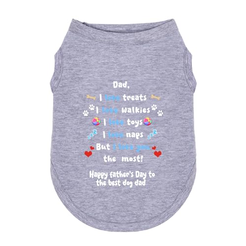 Wollmix Happy Best Dog Dad Vatertag Kleidung für kleine Hunde Outfit Shirts Geschenke für Männer – große mittelgroße Mädchen Hündinnen Welpen ärmellos Urlaub Bekleidung Weste mit Buchstabendruck M von Wollmix