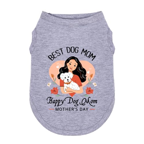 Wollmix Happy Best Dog Mom Muttertagsbekleidung für kleine Hunde, T-Shirts, Geschenke für Frauen – große, mittelgroße Mädchen, Hündinnen, Welpen, ärmellos, Urlaubsweste mit Slogan-Druck, Größe M, Herz Wollmix Happy Best Dog Mom Muttertagsbekleidung für kleine Hunde, T-Shirts, Geschenke für Frauen – große, mittelgroße Mädchen, Hündinnen, Welpen, ärmellos, Urlaubsweste mit Slogan-Druck, Größe M, Herz von Wollmix