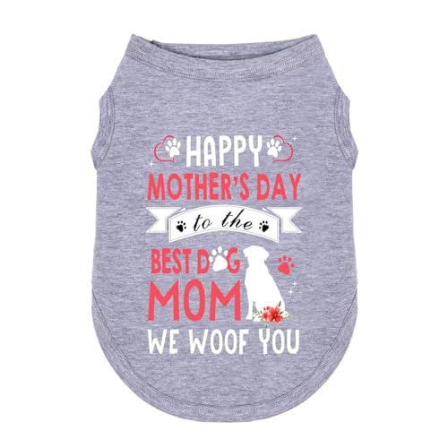 Wollmix Happy Best Dog Mom Muttertagsbekleidung für kleine Hunde, T-Shirts, Geschenke für Frauen – große mittelgroße Mädchen, Hündinnen, Welpen, ärmellos, Urlaubsweste mit Slogan-Druck, Größe L Woof Wollmix Happy Best Dog Mom Muttertagsbekleidung für kleine Hunde, T-Shirts, Geschenke für Frauen – große mittelgroße Mädchen, Hündinnen, Welpen, ärmellos, Urlaubsweste mit Slogan-Druck, Größe L Woof von Wollmix