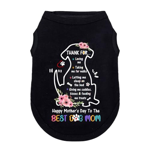 Wollmix Happy Best Dog Mom Muttertagsbekleidung für kleine Hunde, T-Shirts, Geschenke für Frauen – große und mittelgroße Mädchen, Hündinnen, Welpen, ärmellos, Urlaubsweste mit Slogan-Druck, Größe XL Wollmix Happy Best Dog Mom Muttertagsbekleidung für kleine Hunde, T-Shirts, Geschenke für Frauen – große und mittelgroße Mädchen, Hündinnen, Welpen, ärmellos, Urlaubsweste mit Slogan-Druck, Größe XL von Wollmix