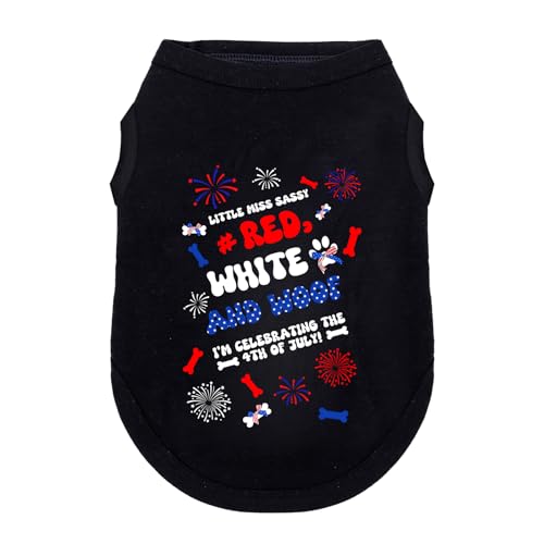 Wollmix Hunde-Outfit für kleine, mittelgroße und große Hunde, patriotischer Unabhängigkeitstag, Rot, Weiß und Blau, 4. Juli, Mädchen, Welpen, Urlaub, T-Shirts mit lustigem Muster, Größe L Wollmix Hunde-Outfit für kleine, mittelgroße und große Hunde, patriotischer Unabhängigkeitstag, Rot, Weiß und Blau, 4. Juli, Mädchen, Welpen, Urlaub, T-Shirts mit lustigem Muster, Größe L von Wollmix