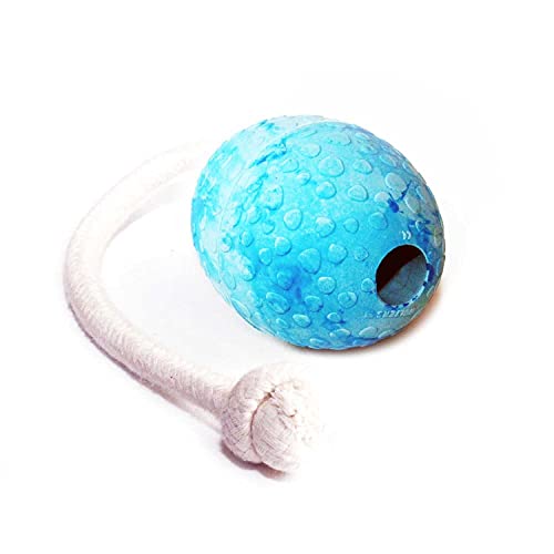 Wolters Straußen-Ei Natur-Kautschuk mit und ohne Seil, Farbe:Aqua + Seil, Größe:M 80 x 60 mm von Wolters
