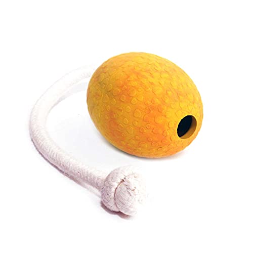 Wolters Straußen-Ei Natur-Kautschuk mit und ohne Seil, Farbe:Mango + Seil, Größe:M 80 x 60 mm von Wolters Cat & Dog